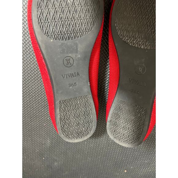 VIVAIA Pointed Toe Ballet Flats Aria 5 Ruby Red Slip On Shoes‎ Womens 36.5 US 6 - Picture 7 of 8